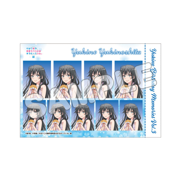 『やはり俺の青春ラブコメはまちがっている。続』俺ガイル続 証明写真風ハーフカットステッカー 雪乃 vol.3