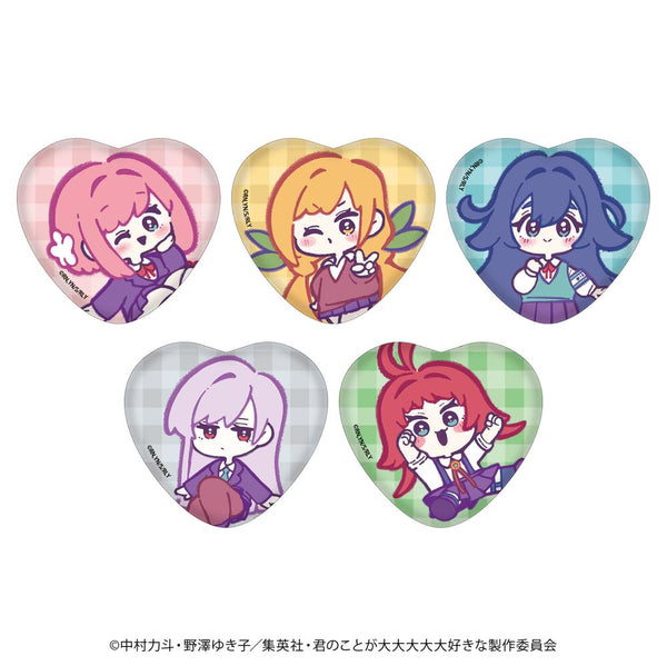 『君のことが大大大大大好きな100人の彼女』ハート型缶バッジ01/BOX(全5種)(公式イラスト)