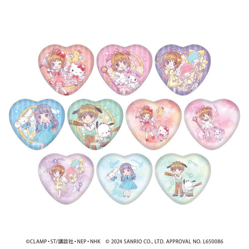 『カードキャプターさくら×サンリオキャラクターズ』ホログラムハート缶バッジ01/BOX(全10種)(コラボイラスト)