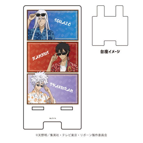 『家庭教師ヒットマンREBORN!』スマキャラスタンド17/XANXUS(10年後)&スクアーロ(10年後)&白蘭 アロハシャツver.(描き下ろしイラスト)