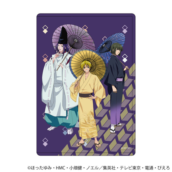 『ヒカルの碁』キャラクリアケース17/ヒカル&佐為&アキラ 番傘ver.(描き下ろしイラスト)