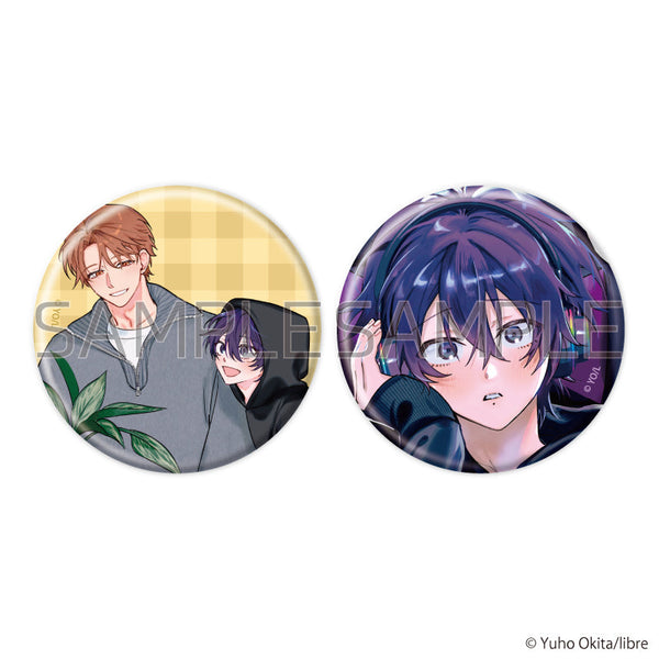 『先輩、ナカみせて』缶バッジ2個セット01/陽本優希&影野春輝(公式&描き下ろしイラスト)