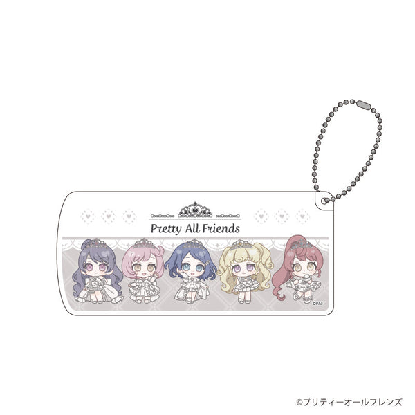 『プリティーオールフレンズ』スライド式小物ケース05/整列デザイン1 白黒ドレスver.(ミニキャライラスト)