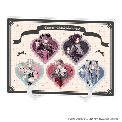 『あるてら×サンリオキャラクターズ』アクリルアートボード(A5サイズ)01/集合デザイン(コラボイラスト)