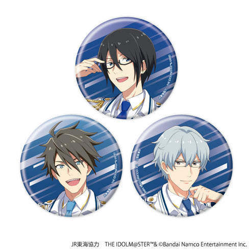 'JR Tokai x The Idolmaster Series TR@VEL MEDLEY!!!!!! with SideM' 罐頭徽章三件套 01