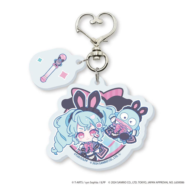 『プリパラ10周年×サンリオキャラクターズ』ハート型ナスカンパーツ付きアクリルキーホルダー09/香田澄あまり×ハンギョドン(ミニキャライラスト)