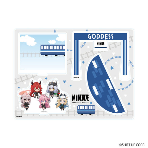 『勝利の女神:NIKKE』アクリルジオラマ02/ゴッデス部隊 駅員風衣装ver.(ミニキャライラスト)