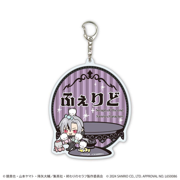 『終わりのセラフ×サンリオキャラクターズ』デカアクリルキーホルダー09/フェリド・バートリー×ニャニィニュニェニョン(ミニキャライラスト)