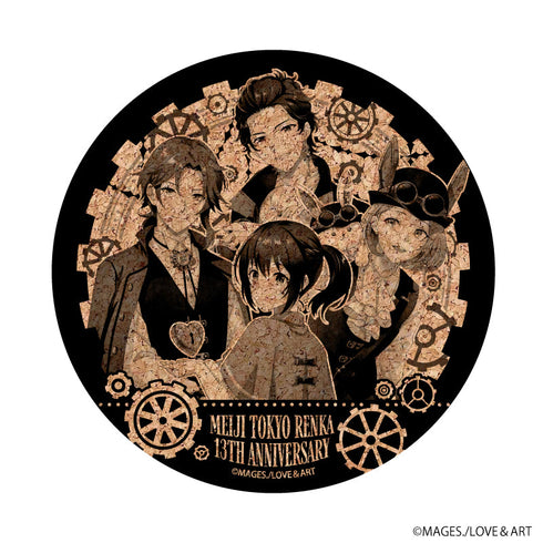 『明治東亰恋伽』コルクコースター01/森鴎外&泉鏡花&尾崎紅葉&綾月芽衣(公式イラスト)