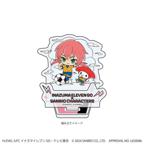 『イナズマイレブンGO×サンリオキャラクターズ』アクリルスタンドプレート27/霧野蘭丸×マイメロディ(ミニキャライラスト)