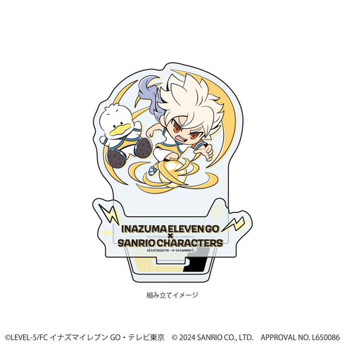 『イナズマイレブンGO×サンリオキャラクターズ』アクリルスタンドプレート31/白竜×あひるのペックル(ミニキャライラスト)