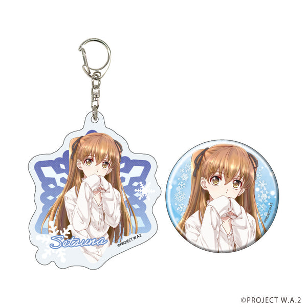 『WHITE ALBUM2』アクリルキーホルダー&缶バッジセット01/小木曽 雪菜 彼シャツver.(描き下ろしイラスト)