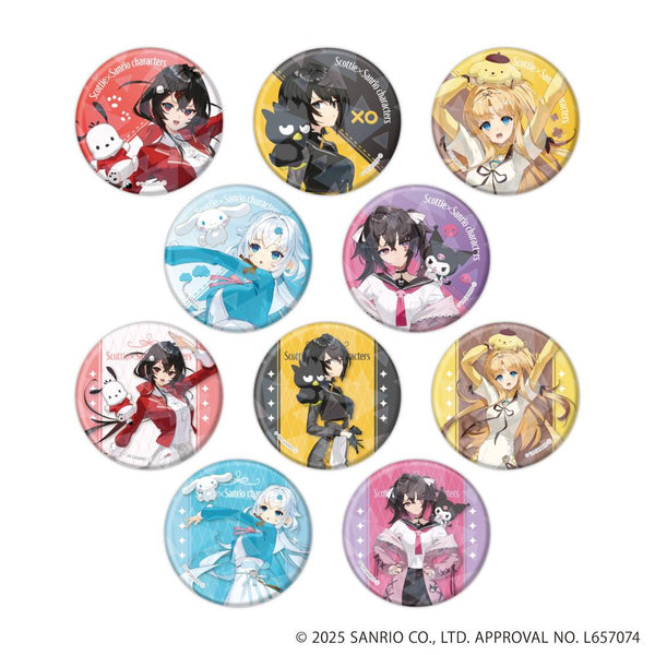 『スコッティ×サンリオキャラクターズ』ホログラム缶バッジ(57mm)01/BOX(全10種)(コラボイラスト)