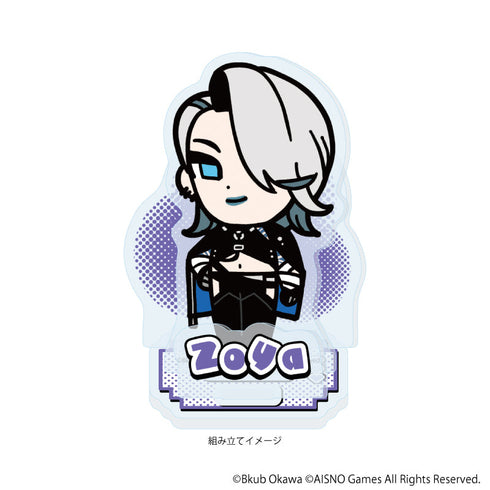 "Muki Meido × Okawa Bukubu" Acrylic Stand Plate 08 / Zoya (Mini Character Illustration)