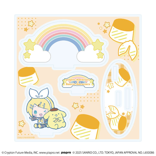 『ピアプロキャラクターズ×サンリオキャラクターズ』アクリルスタンドプレート02/鏡音リン×ポムポムプリン(コラボイラスト)