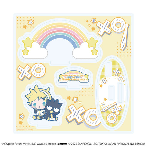 『ピアプロキャラクターズ×サンリオキャラクターズ』アクリルスタンドプレート03/鏡音レン×バッドばつ丸(コラボイラスト)