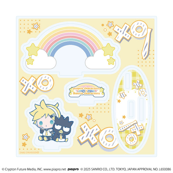 『ピアプロキャラクターズ×サンリオキャラクターズ』アクリルスタンドプレート03/鏡音レン×バッドばつ丸(コラボイラスト)