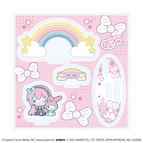 『ピアプロキャラクターズ×サンリオキャラクターズ』アクリルスタンドプレート04/巡音ルカ×マイメロディ(コラボイラスト)