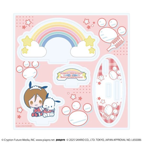 『ピアプロキャラクターズ×サンリオキャラクターズ』アクリルスタンドプレート05/MEIKO×ポチャッコ(コラボイラスト)