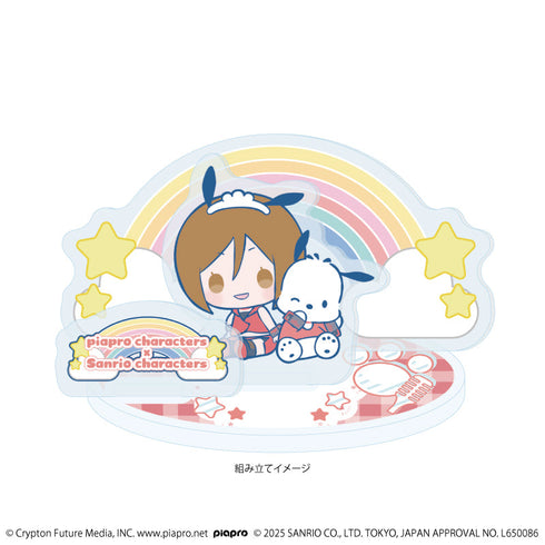 『ピアプロキャラクターズ×サンリオキャラクターズ』アクリルスタンドプレート05/MEIKO×ポチャッコ(コラボイラスト)
