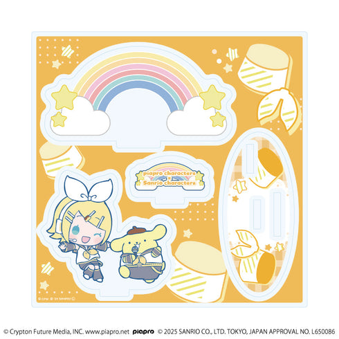 『ピアプロキャラクターズ×サンリオキャラクターズ』アクリルスタンドプレート08/鏡音リン×ポムポムプリン(コラボイラスト)