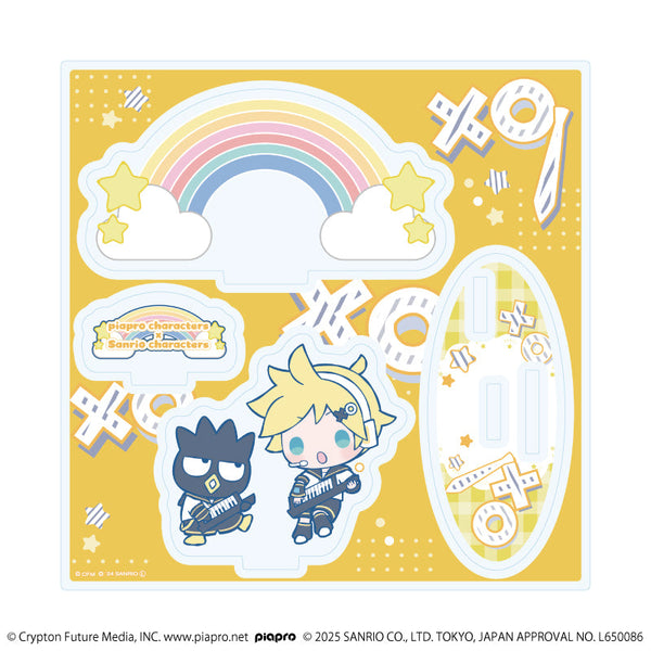 『ピアプロキャラクターズ×サンリオキャラクターズ』アクリルスタンドプレート09/鏡音レン×バッドばつ丸(コラボイラスト)