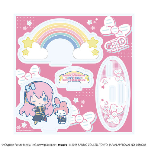 『ピアプロキャラクターズ×サンリオキャラクターズ』アクリルスタンドプレート10/巡音ルカ×マイメロディ(コラボイラスト)