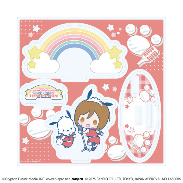 『ピアプロキャラクターズ×サンリオキャラクターズ』アクリルスタンドプレート11/MEIKO×ポチャッコ(コラボイラスト)