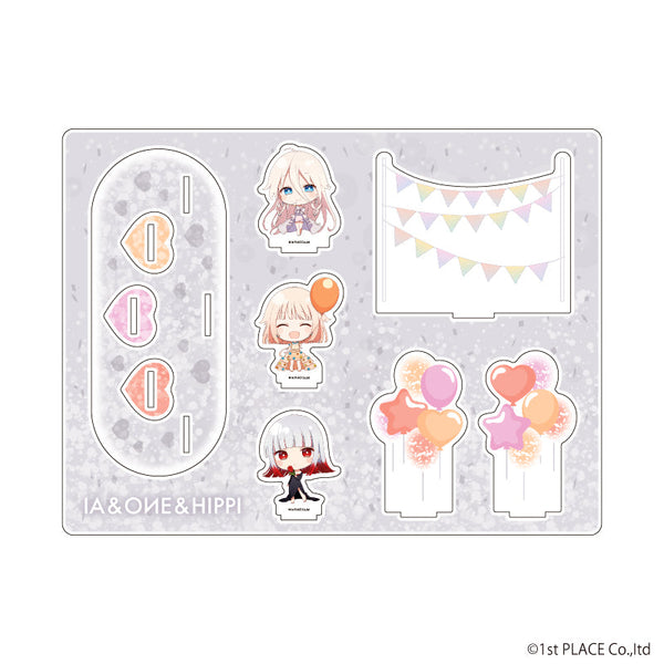 『IA/OИE/HIPPI』アクリルジオラマ01/お祝いver.(ミニキャライラスト)