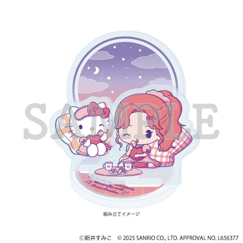 『気になってる人が男じゃなかった×サンリオキャラクターズ』アクリルスタンドプレート04/大沢あや×ハローキティ B(ミニキャライラスト)