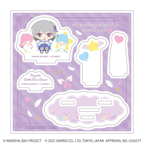 『魔法少女リリカルなのはシリーズ×サンリオキャラクターズ』アクリルスタンドプレート04/ディアーチェ×リトルツインスターズ(ミニキャライラスト)
