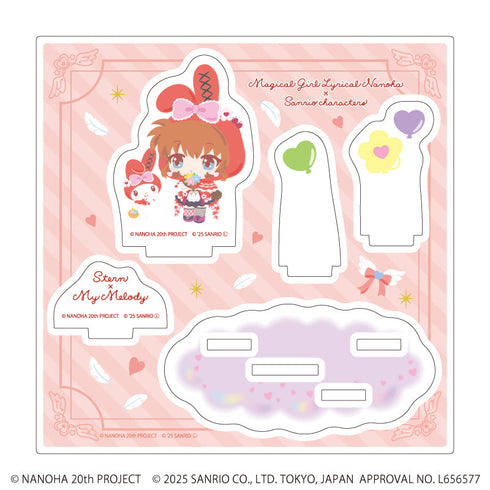 『魔法少女リリカルなのはシリーズ×サンリオキャラクターズ』アクリルスタンドプレート05/シュテル×マイメロディ(ミニキャライラスト)