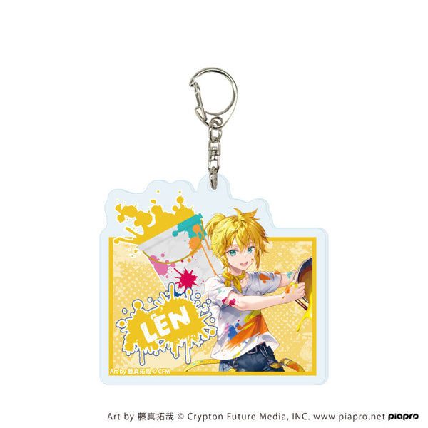 『ピアプロキャラクターズ』アクリルキーホルダー08/鏡音レン ペンキver.(描き起こしイラスト)