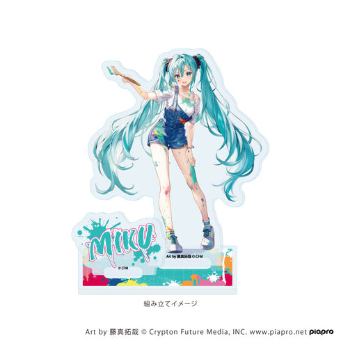 『ピアプロキャラクターズ』アクリルスタンドプレート13/初音ミク ペンキver.(描き起こしイラスト)