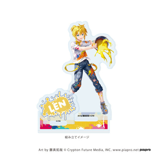 『ピアプロキャラクターズ』アクリルスタンドプレート15/鏡音レン ペンキver.(描き起こしイラスト)