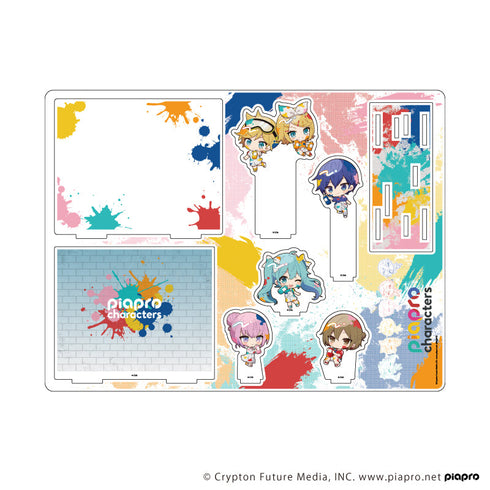 『ピアプロキャラクターズ』アクリルジオラマ01/集合デザイン ペンキver.(ミニキャライラスト)