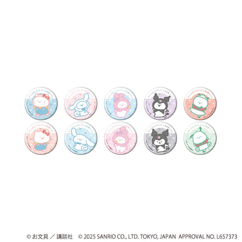 『お文具といっしょ×サンリオキャラクターズ』缶バッジ01/コンプリートセット(全10種)(コラボイラスト)