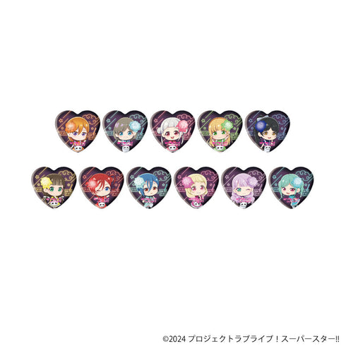 『ラブライブ!スーパースター!!』ハート型缶バッジ08/チャイナメイド風衣装ver. BOX(全11種)(ミニキャライラスト)