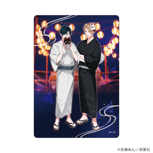 『舌先から恋』キャラクリアケース01/桐谷達成&久遠稔世 夏祭りver.(描き下ろしイラスト)