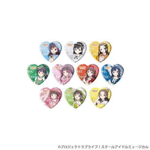 『スクールアイドルミュージカル』ハート型缶バッジ06/パレードver. コンプリートセット(全10種)(描き下ろしイラスト)