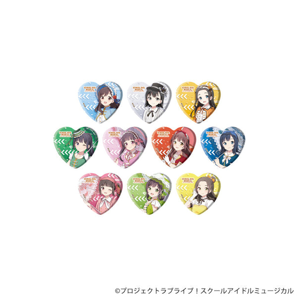 『スクールアイドルミュージカル』ハート型缶バッジ06/パレードver. コンプリートセット(全10種)(描き下ろしイラスト)