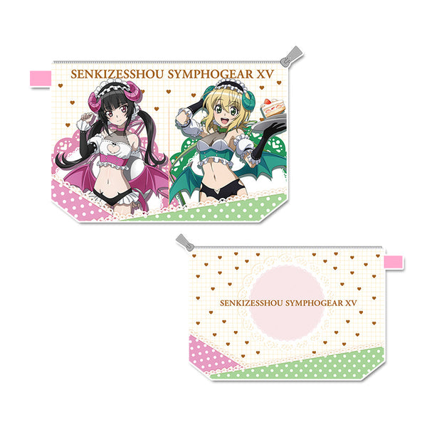 『戦姫絶唱シンフォギアXV』描き下ろし 撥水ポーチ【月読 調&暁 切歌】小悪魔ウェイトレス