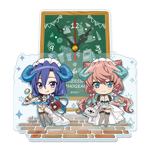 『戦姫絶唱シンフォギアXV』ぷちちょこ ミニアクリル置時計【風鳴 翼&マリア・カデンツァヴナ・イヴ】小悪魔ウェイトレス