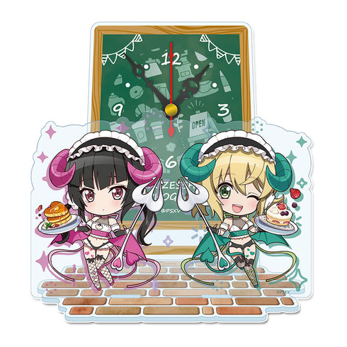 『戦姫絶唱シンフォギアXV』ぷちちょこ ミニアクリル置時計【月読 調&暁 切歌】小悪魔ウェイトレス