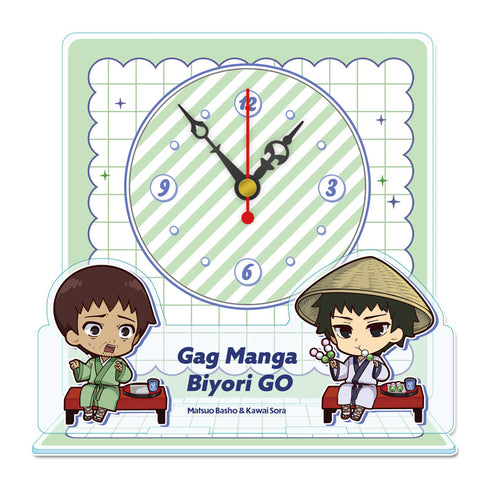 『増田こうすけ劇場 ギャグマンガ日和GO』ぷちちょこミニアクリル置時計【松尾芭蕉&河合曽良】