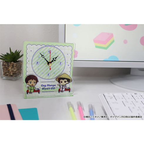 『増田こうすけ劇場 ギャグマンガ日和GO』ぷちちょこミニアクリル置時計【松尾芭蕉&河合曽良】