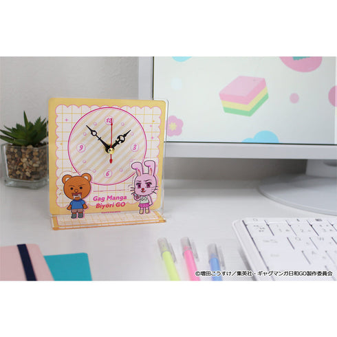 『増田こうすけ劇場 ギャグマンガ日和GO』ぷちちょこミニアクリル置時計【うさみちゃん&クマ吉くん】