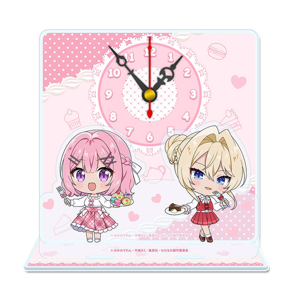 『わたしが恋人になれるわけないじゃん、ムリムリ!(※ムリじゃなかった!?)』ぷちちょこミニアクリル置時計 【れな子&真唯】 アフタヌーンティー