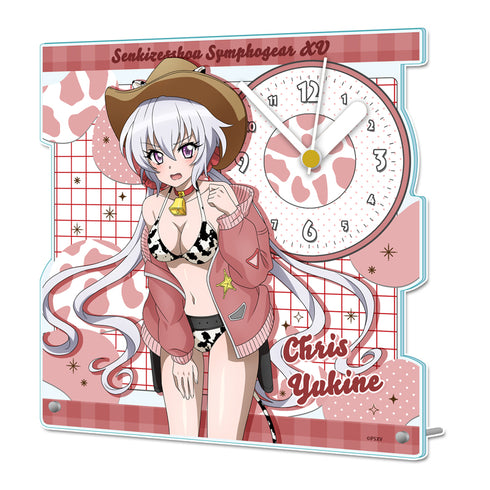 《戰姬絕唱 Symphogear XV》全新繪製 壓克力座鐘【雪音克莉絲】牛仔女孩版