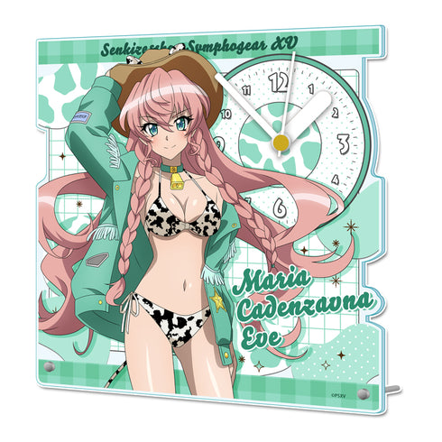 《戰姬絕唱 Symphogear XV》全新繪製 壓克力座鐘【瑪莉亞・卡登察夫娜・伊芙】牛仔女孩版